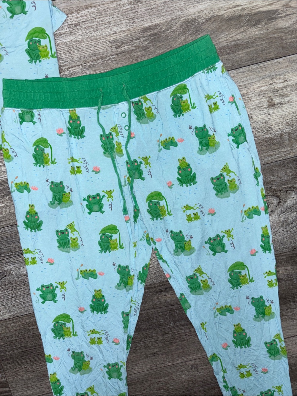 Women’s Little Sleepies Frog Print Pajama Set Size Medium - Picture 2 of 5